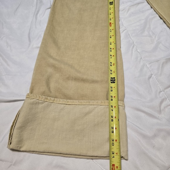 Zara High Wasted Cuffed Wide Leg Taupe Tan Jeans 6045/038 Size 6 - Picture 5 of 9